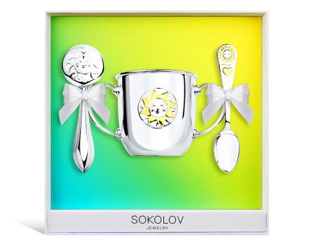ДЕТСКИЙ НАБОР "СОЛНЫШКО" С ПОЗОЛОТОЙ (ПОИЛЬНИК, ЛОЖКА, ПОГРЕМУШКА) – SOKOLOV ДЕТСКИЙ НАБОР "СОЛНЫШКО" С ПОЗОЛОТОЙ (ПОИЛЬНИК, ЛОЖКА, ПОГРЕМУШКА) – SOKOLOV