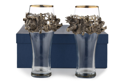 ПИВНОЙ БОКАЛ "ОХОТА ТРОФЕЙНАЯ МЕДВЕДЬ, ЛОСЬ" CLASSIC