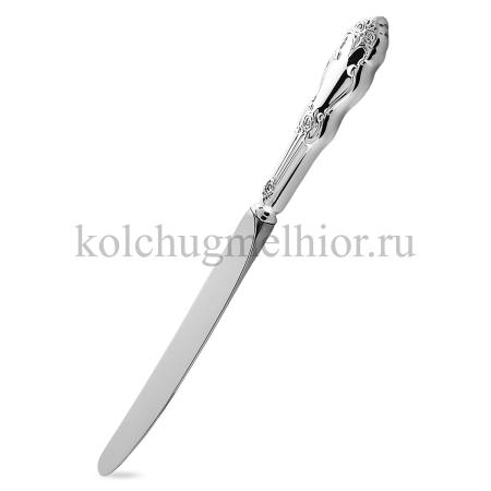 СТОЛОВЫЙ НОЖ ИЗ МЕЛЬХИОРА "РОЗА" ПОСЕРЕБРЕННАЯ – КОЛЬЧУГИНСКИЙ МЕЛЬХИОР