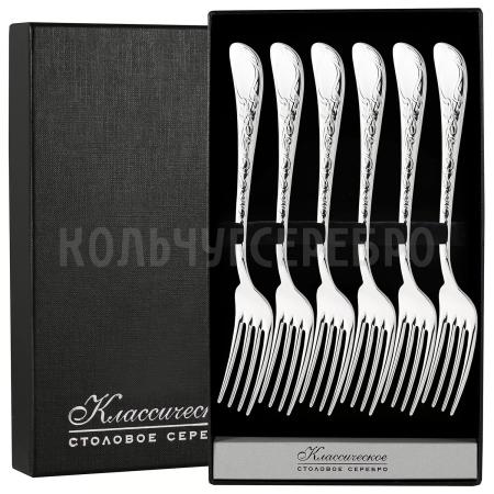 СЕРЕБРЯНЫЙ ДЕСЕРТНЫЙ НАБОР "RENAISSANCE" (6 ДЕСЕРТНЫХ ВИЛОК) – SOKOLOV