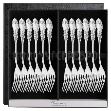 СЕРЕБРЯНЫЙ СТОЛОВЫЙ НАБОР "ЧЕРЕМУХА" (12 ВИЛОК) – МСТЕРСКИЙ ЮВЕЛИР