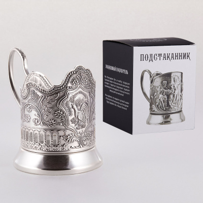 ПОДСТАКАННИК "ГЛУХАРЬ" ПОСЕРЕБРЕННЫЙ – КОЛЬЧУГИНСКИЙ МЕЛЬХИОР