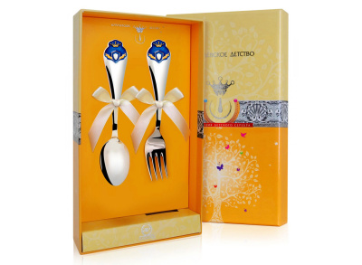 ДЕТСКИЕ СТОЛОВЫЕ ПРИБОРЫ "ПРИНЦ" КД (2 ПРЕДМЕТА) – АРГЕНТА