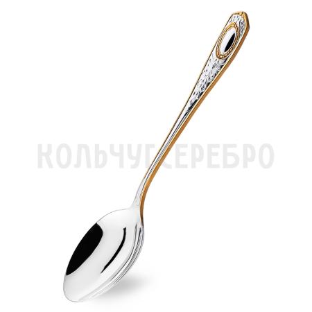 СТОЛОВАЯ ЛОЖКА ИЗ МЕЛЬХИОРА "№1" С ПОЗОЛОТОЙ - КОЛЬЧУГИНСКИЙ МЕЛЬХИОР