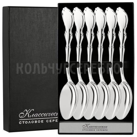 СЕРЕБРЯНЫЙ СТОЛОВЫЙ НАБОР "VICTORIAN" (6 СТОЛОВЫХ ЛОЖЕК) – SOKOLOV