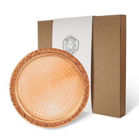 МЕДНЫЙ ПОДНОС ДЕКОРАТИВНЫЙ КРУГЛЫЙ (27 СМ.) – КОЛЬЧУГИНСКИЙ МЕЛЬХИОР