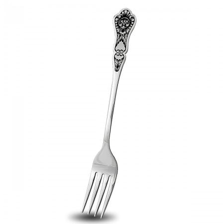 СЕРЕБРЯНАЯ СТОЛОВАЯ ВИЛКА "ЧЕРНЕВОЙ" С ЧЕРНЕНИЕМ - СЕВЕРНАЯ ЧЕРНЬ