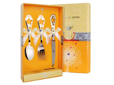 ДЕТСКИЕ СТОЛОВЫЕ ПРИБОРЫ "ЗВЕЗДА" КД (3 ПРЕДМЕТА) – АРГЕНТА