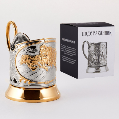 ПОДСТАКАННИК "ТРОЙКА" НИКЕЛИРОВАННЫЙ Ч/П – КОЛЬЧУГИНСКИЙ МЕЛЬХИОР