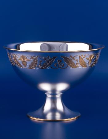 СЕРЕБРЯНАЯ ВАЗА ДЛЯ КОНФЕТ "№2" С ПОЗОЛОТОЙ – МСТЁРСКИЙ ЮВЕЛИР