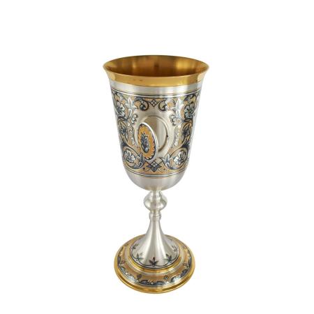 СЕРЕБРЯНЫЙ БОКАЛ С ПОЗОЛОТОЙ  (175 МЛ.) – СЕВЕРНАЯ ЧЕРНЬ