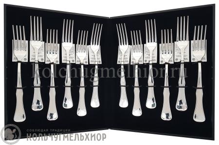 СЕРЕБРЯНЫЙ СТОЛОВЫЙ НАБОР "ОКЕАН" №14 (12 ВИЛОК) - МСТЕРСКИЙ ЮВЕЛИР