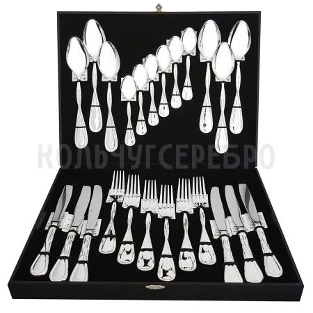 СЕРЕБРЯНЫЙ СТОЛОВЫЙ НАБОР "БЕСКОНЕЧНОСТЬ" №26 (24 ПРЕДМЕТА) - МСТЕРСКИЙ ЮВЕЛИР