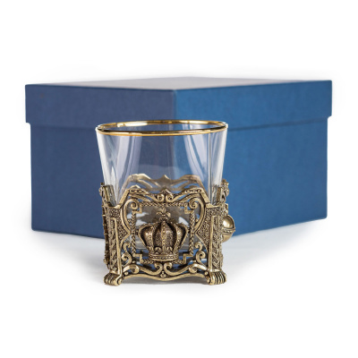 СТАКАН ДЛЯ ВИСКИ "КОРОНА" ЛАТУННЫЙ