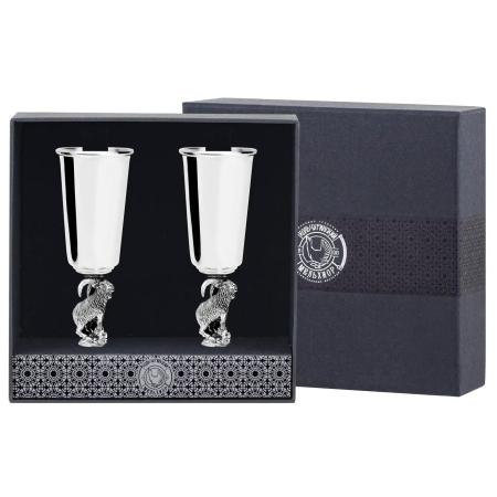 НАБОР РЮМОК "АРХАР" ПОСЕРЕБРЕННЫЙ С ЧЕРНЕНИЕМ (2 ШТУКИ) – КОЛЬЧУГИНСКИЙ МЕЛЬХИОР