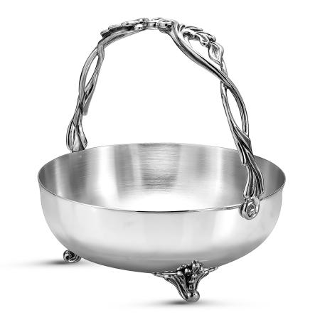 СЕРЕБРЯНАЯ ВАЗА ДЛЯ КОНФЕТ "ВИЗАНТИЯ" – КРАСНАЯ ПРЕСНЯ