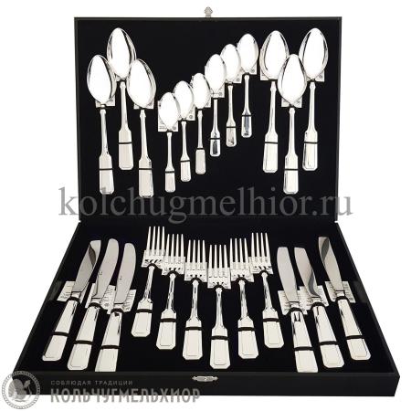 СЕРЕБРЯНЫЙ СТОЛОВЫЙ НАБОР "КУПЕЧЕСКИЙ" №15 (24 ПРЕДМЕТА) - МСТЕРСКИЙ ЮВЕЛИР