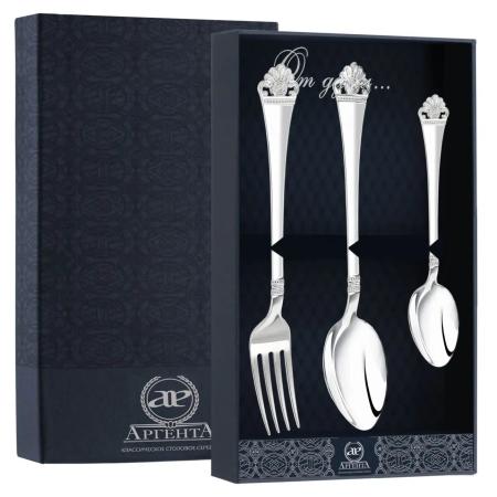СТОЛОВЫЙ НАБОР ИЗ СЕРЕБРА "АФИНА" (3 ПРЕДМЕТА) – АРГЕНТА