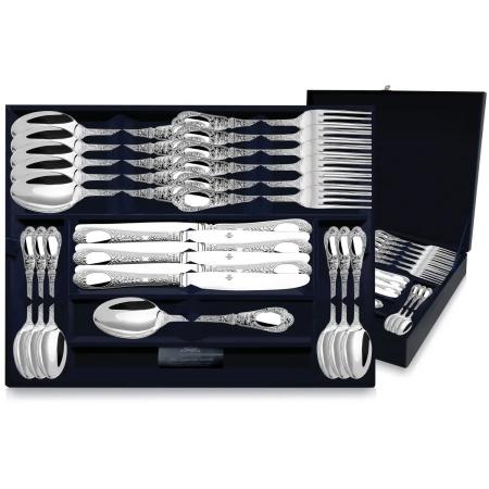 СЕРЕБРЯНЫЙ СТОЛОВЫЙ НАБОР "ФАМИЛЬНЫЙ" (48 ПРЕДМЕТОВ) – АРГЕНТА