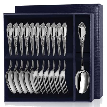 СЕРЕБРЯНЫЙ СТОЛОВЫЙ НАБОР "ПРЕСТИЖ" (6 ЛОЖЕК, 6 ВИЛОК) – АРГЕНТА