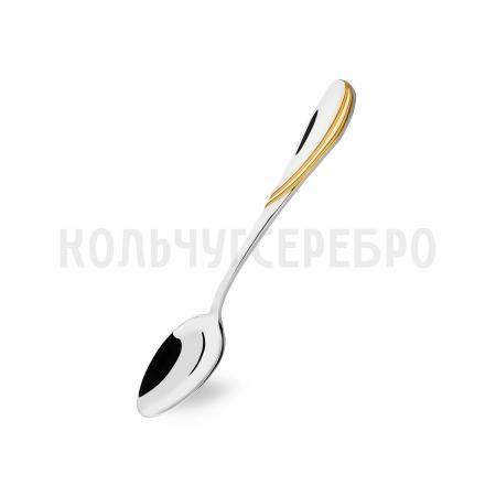 СЕРЕБРЯНАЯ ЧАЙНАЯ ЛОЖКА "ИЗЯЩНЫЙ" С ПОЗОЛОТОЙ - РУССКИЕ САМОЦВЕТЫ