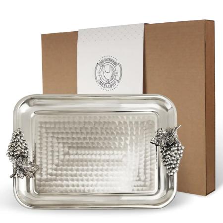 ПОДНОС "ВИНОГРАД" ПРЯМОУГОЛЬНЫЙ КОВАННЫЙ – КОЛЬЧУГИНСКИЙ МЕЛЬХИОР