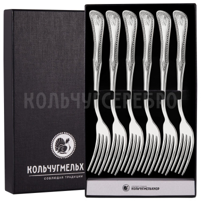СТОЛОВЫЙ НАБОР ИЗ МЕЛЬХИОРА "№11" С ЧЕРНЕНИЕМ (6 ВИЛОК) – МСТЕРСКИЙ ЮВЕЛИР