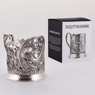 ПОДСТАКАННИК "РЫБАЦКИЙ" ПОСЕРЕБРЕННЫЙ – КОЛЬЧУГИНСКИЙ МЕЛЬХИОР