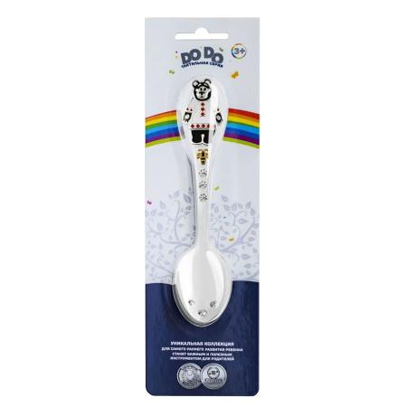 ДЕТСКАЯ ЛОЖКА "МИША" С ЦВЕТНОЙ ЭМАЛЬЮ – КОЛЬЧУГИНСКИЙ МЕЛЬХИОР