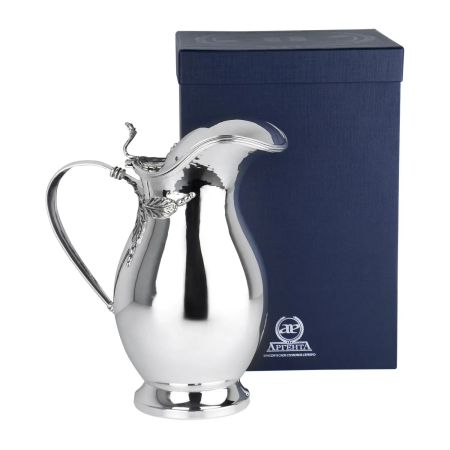 СЕРЕБРЯНЫЙ КУВШИН "ЛИСТЬЯ" С КРЫШКОЙ (2 ЛИТРА) – АРГЕНТА