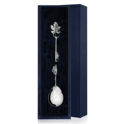 Серебряные столовые приборы купить в Москве СЕРЕБРЯНАЯ ЧАЙНАЯ ЛОЖКА "ВИНОГРАД" С ЧЕРНЕНИЕМ – АРГЕНТА