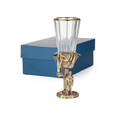 ЛАФИТНИК ДЛЯ ВОДКИ "СТРОИТЕЛИ" ЛАТУННЫЙ