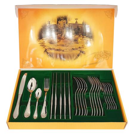 СТОЛОВЫЙ НАБОР ИЗ НЕРЖАВЕЮЩЕЙ СТАЛИ "ДВОРЦОВЫЙ" М17 (24 ПРЕДМЕТА)