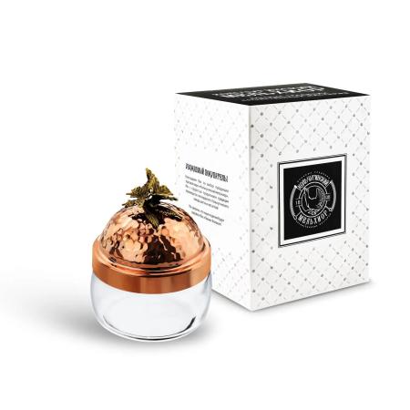 БАНКА ДЛЯ СЫПУЧИХ ПРОДУКТОВ "БАБОЧКА" МЕДНАЯ КОВАННАЯ (420 МЛ.) – КОЛЬЧУГИНСКИЙ МЕЛЬХИОР