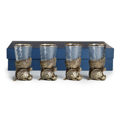 ЧАРКИ "ТИГР-АГРЕССИВНЫЙ" ЛАТУННЫЙ (СТОПКИ ПЕРЕВЁРТЫШИ) 4 ШТ