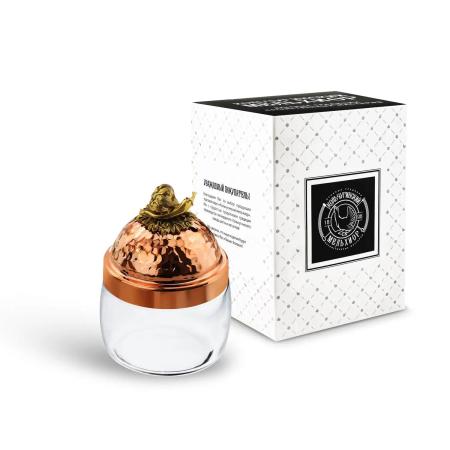 БАНКА ДЛЯ СЫПУЧИХ ПРОДУКТОВ "ЧЕСНОК" МЕДНАЯ КОВАННАЯ (500 МЛ.) – КОЛЬЧУГИНСКИЙ МЕЛЬХИОР