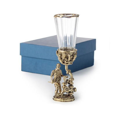 ЛАФИТНИК ДЛЯ ВОДКИ "НЕФТЯНИКИ" ЛАТУННЫЙ