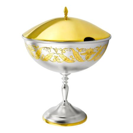 СЕРЕБРЯНАЯ ВАЗА ДЛЯ ВАРЕНЬЯ "№12" С ПОЗОЛОТОЙ – МСТЁРСКИЙ ЮВЕЛИР