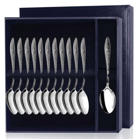 СЕРЕБРЯНЫЙ ДЕСЕРТНЫЙ НАБОР "МОРОЗКО" (12 ДЕСЕРТНЫХ ЛОЖЕК) – АРГЕНТА