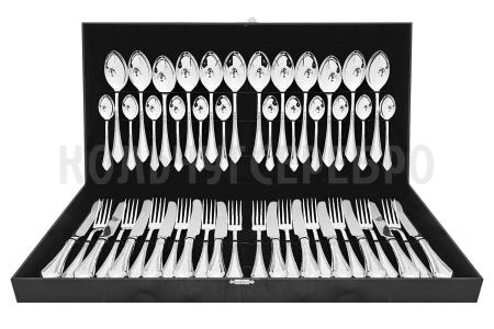 СЕРЕБРЯНЫЙ СТОЛОВЫЙ НАБОР "ЭЛЕГАНТНЫЙ" (48 ПРЕДМЕТОВ) – КРАСНАЯ ПРЕСНЯ