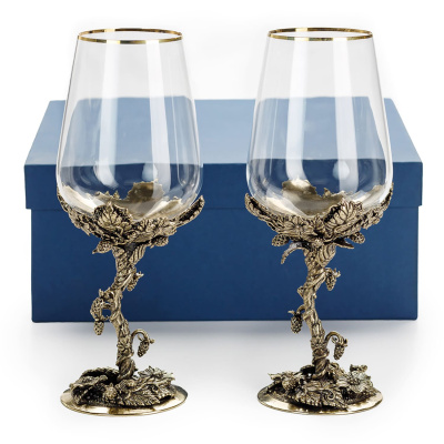 БОКАЛ ДЛЯ ВИНА "ЗЕМЛЯНИКА" ЛАТУННЫЙ 2 ШТ
