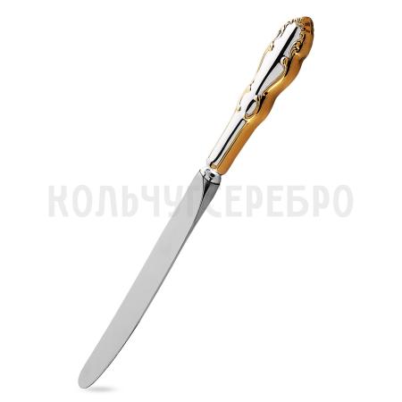 МЕЛЬХИОРОВЫЙ СТОЛОВЫЙ НОЖ "ЛИРА" С ПОЗОЛОТОЙ – КОЛЬЧУГИНСКИЙ МЕЛЬХИОР