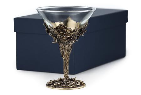 БОКАЛ ДЛЯ МАРТИНИ "ЦВЕТОК" ЛАТУННЫЙ