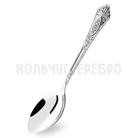 СЕРЕБРЯНАЯ СТОЛОВАЯ ЛОЖКА "РЕЛЬЕФНЫЙ" С ЧЕРНЕНИЕМ  - СЕВЕРНАЯ ЧЕРНЬ