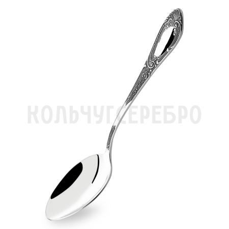 СЕРЕБРЯНАЯ СТОЛОВАЯ ЛОЖКА "ФАНТАЗИЯ" С ЧЕРНЕНИЕМ – ПАВЛОВСКИЙ ЗАВОД