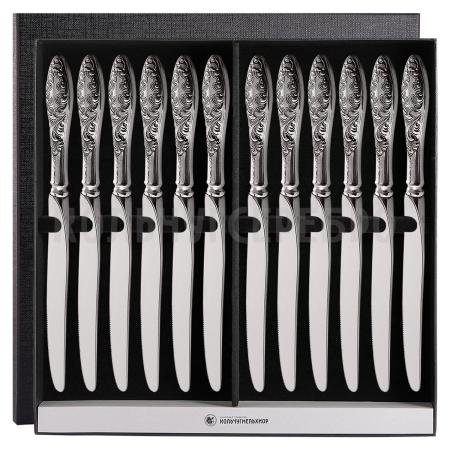 СТОЛОВЫЙ НАБОР ИЗ МЕЛЬХИОРА "МОРОЗКО" (12 НОЖЕЙ) – КОЛЬЧУГИНСКИЙ МЕЛЬХИОР