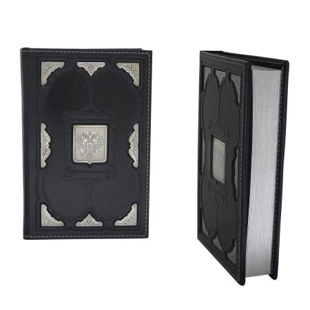 КОЖАНЫЙ ЕЖЕДНЕВНИК С НАКЛАДКАМИ ИЗ СЕРЕБРА АРТ. 50590003В05 – СЕВЕРНАЯ ЧЕРНЬ