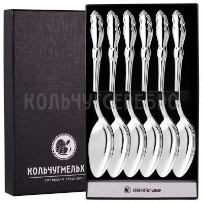СТОЛОВЫЙ НАБОР ИЗ МЕЛЬХИОРА "ЛИРА" (6 ЛОЖЕК) – КОЛЬЧУГИНСКИЙ МЕЛЬХИОР