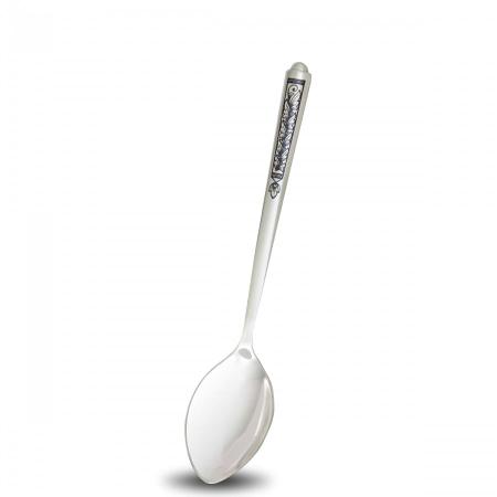 СЕРЕБРЯНАЯ ЧАЙНАЯ ЛОЖКА "АЛЕКСАНДРИЯ" С ЧЕРНЕНИЕМ  - СЕВЕРНАЯ ЧЕРНЬ