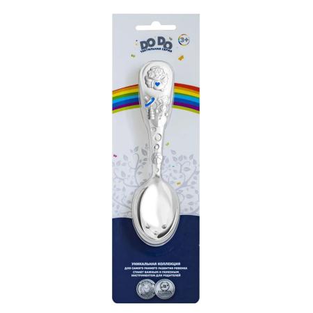 ДЕТСКАЯ ЛОЖКА "АНГЕЛ" С ГОЛУБОЙ ЭМАЛЬЮ – КОЛЬЧУГИНСКИЙ МЕЛЬХИОР